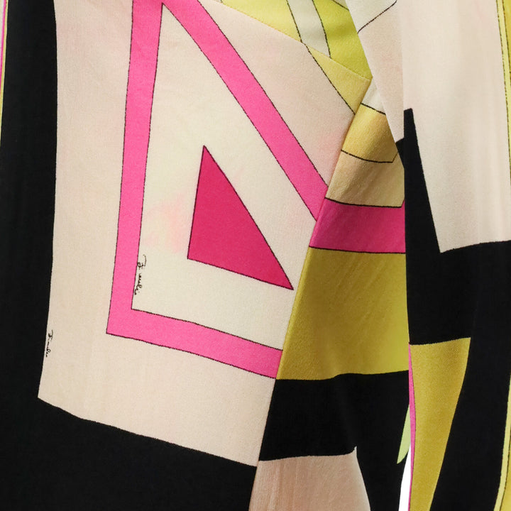 Emilio Pucci Vintage Pink/Yellow Long Sleeve Zip Front Shift Dress