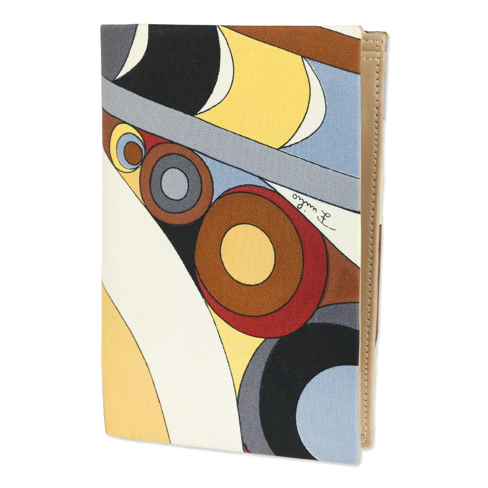 Emilio Pucci Yellow/Brown Mutli Print Silk Bifold Wallet