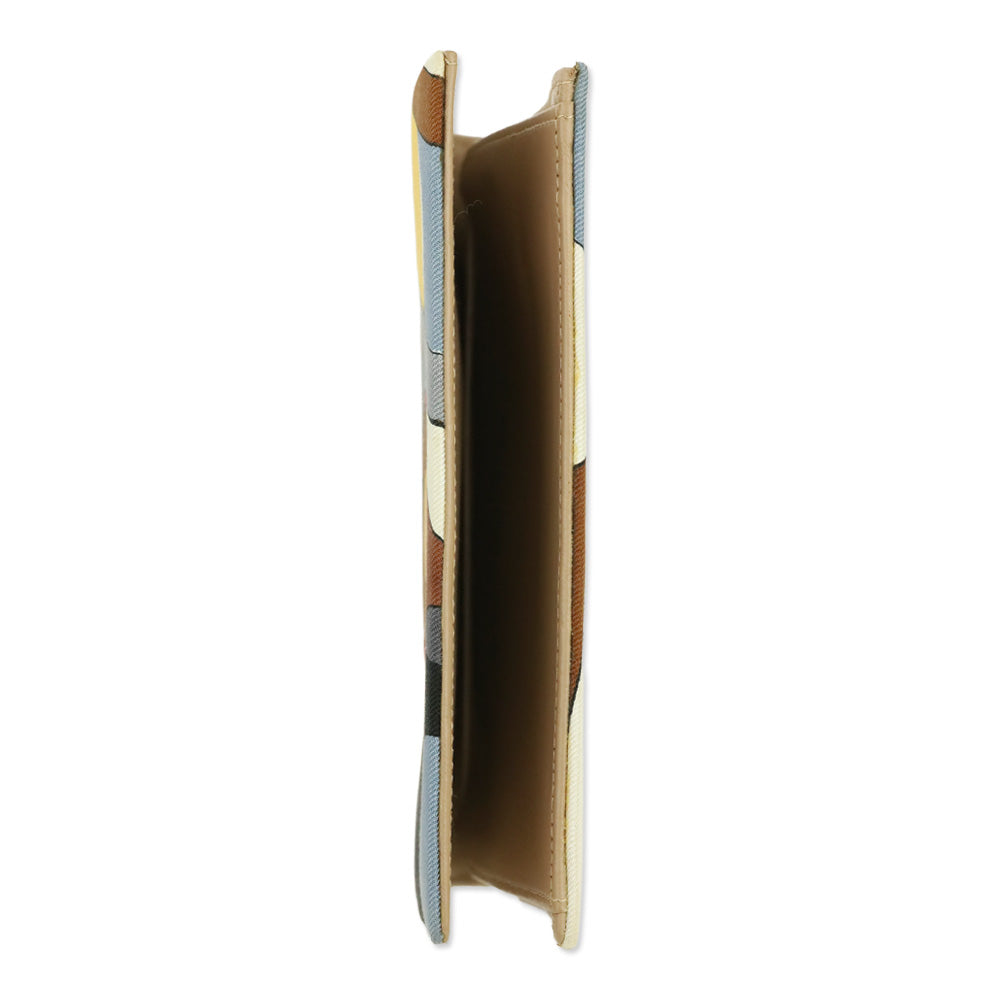 Emilio Pucci Yellow/Brown Mutli Print Silk Bifold Wallet