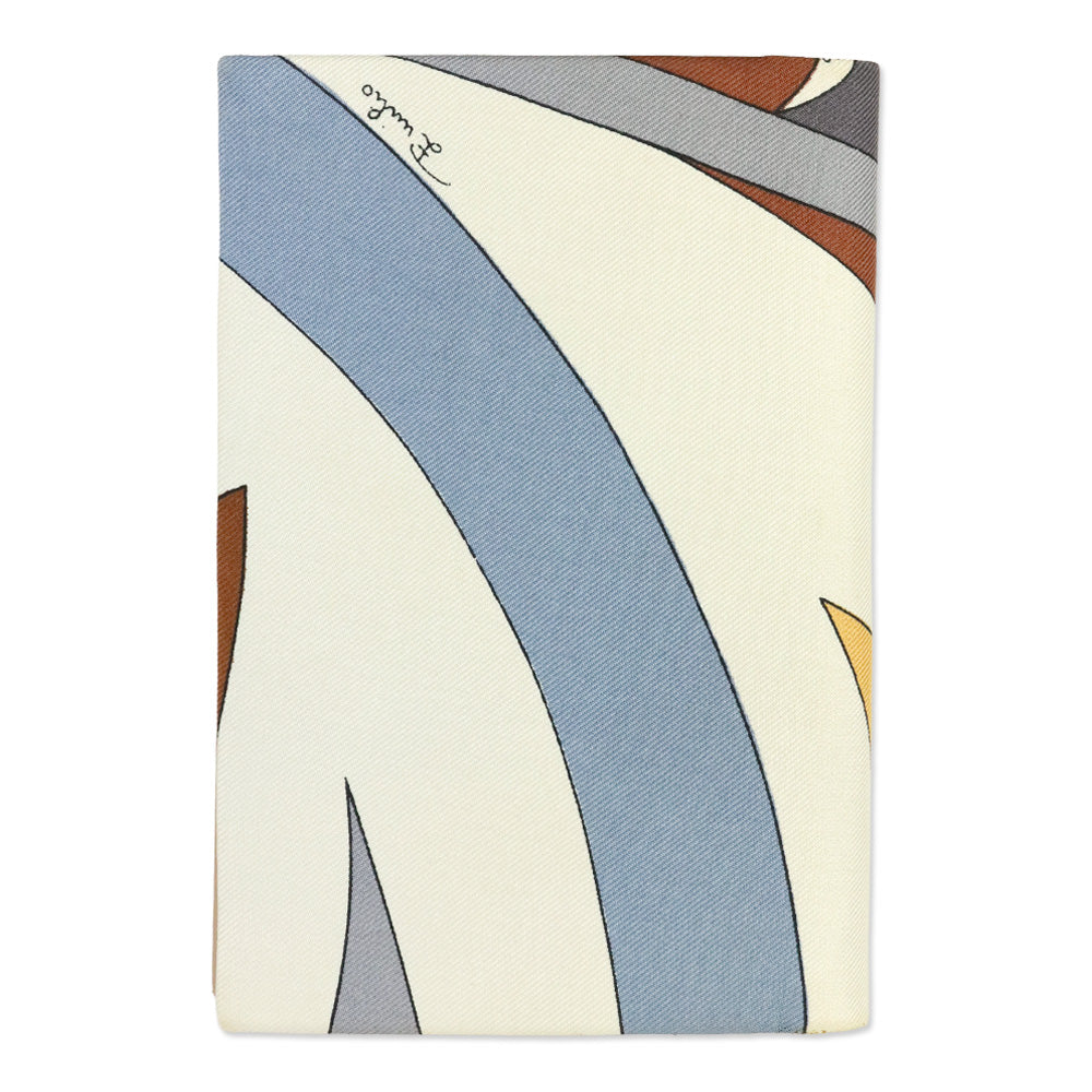 Emilio Pucci Yellow/Brown Mutli Print Silk Bifold Wallet