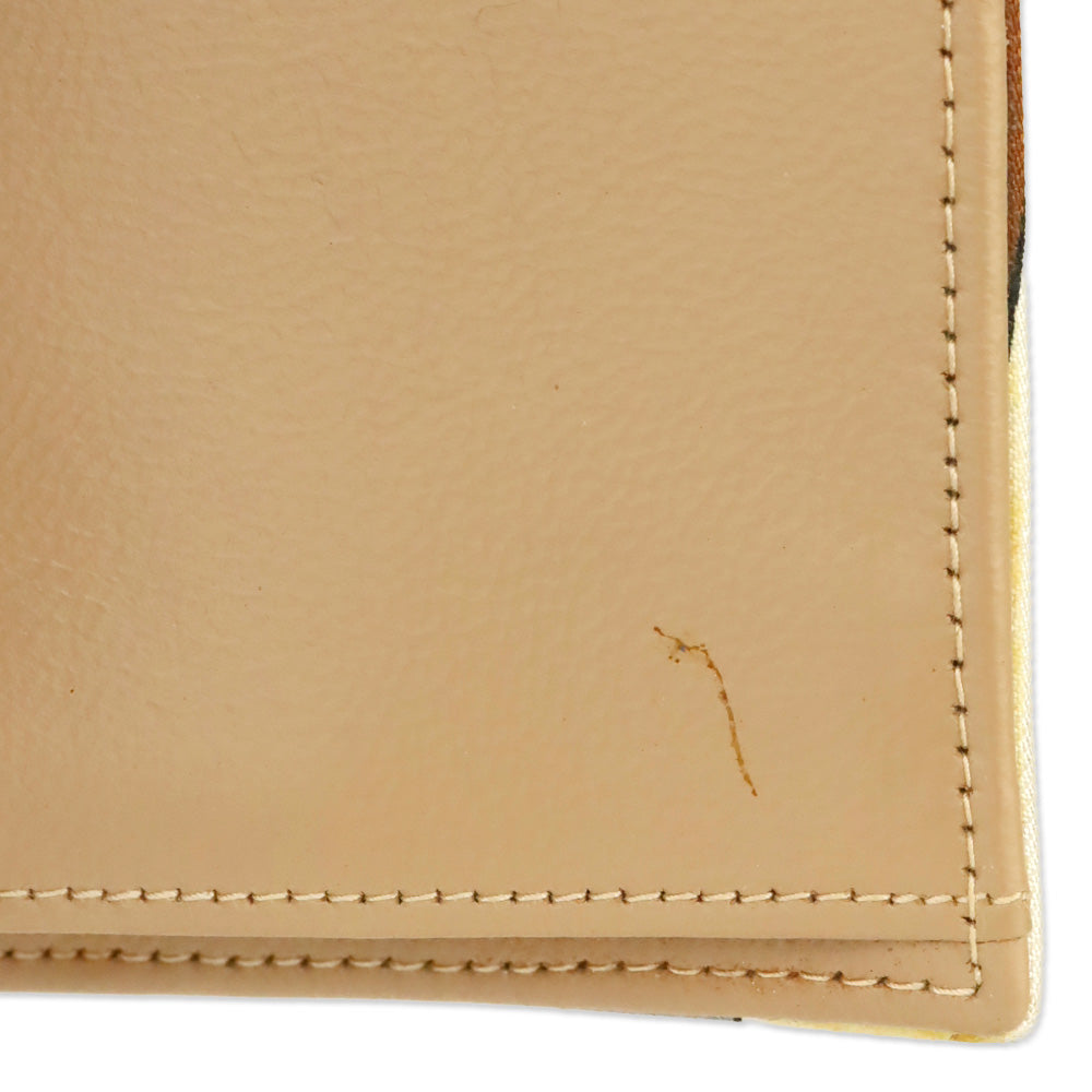 Emilio Pucci Yellow/Brown Mutli Print Silk Bifold Wallet