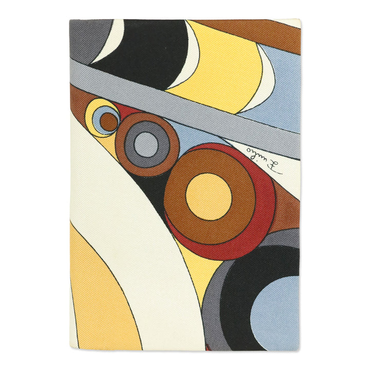 Emilio Pucci Yellow/Brown Mutli Print Silk Bifold Wallet