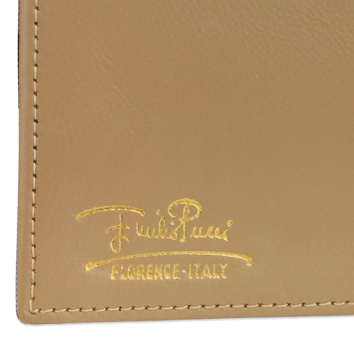 Emilio Pucci Yellow/Brown Mutli Print Silk Bifold Wallet
