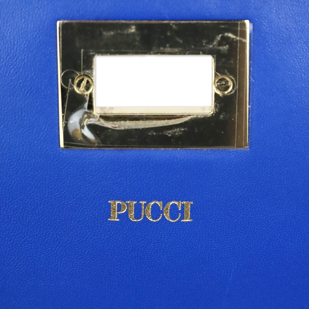 Emilio Pucci Zebra Pony Hair with Blue Leather Trim Flap Shoulder Bag