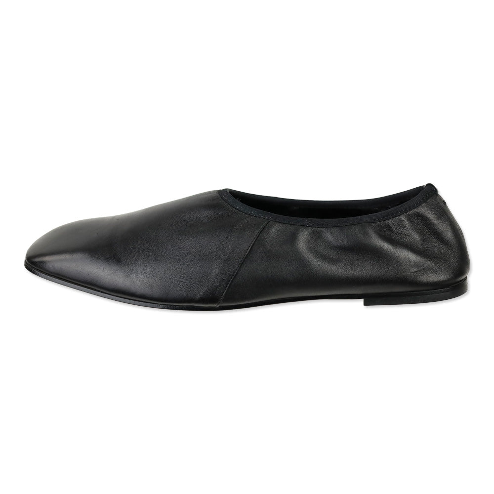 Emme Parsons Black Nappa Leather High Throat Ballet Flats