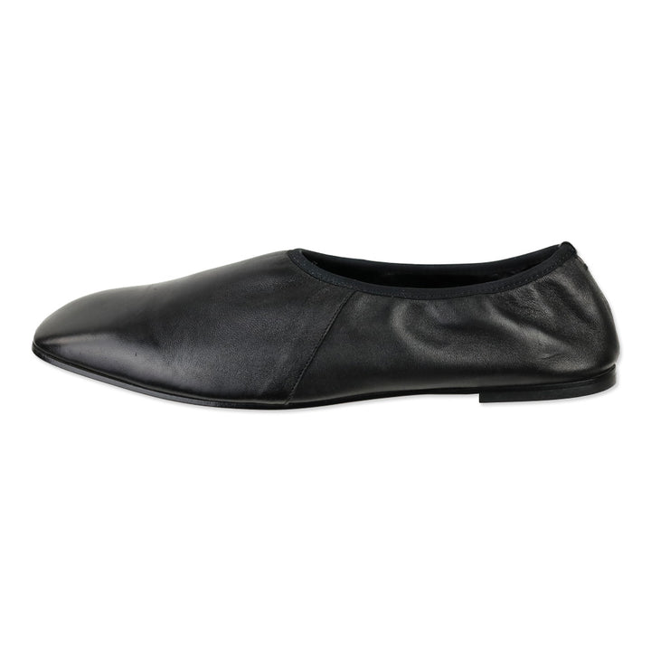 Emme Parsons Black Nappa Leather High Throat Ballet Flats