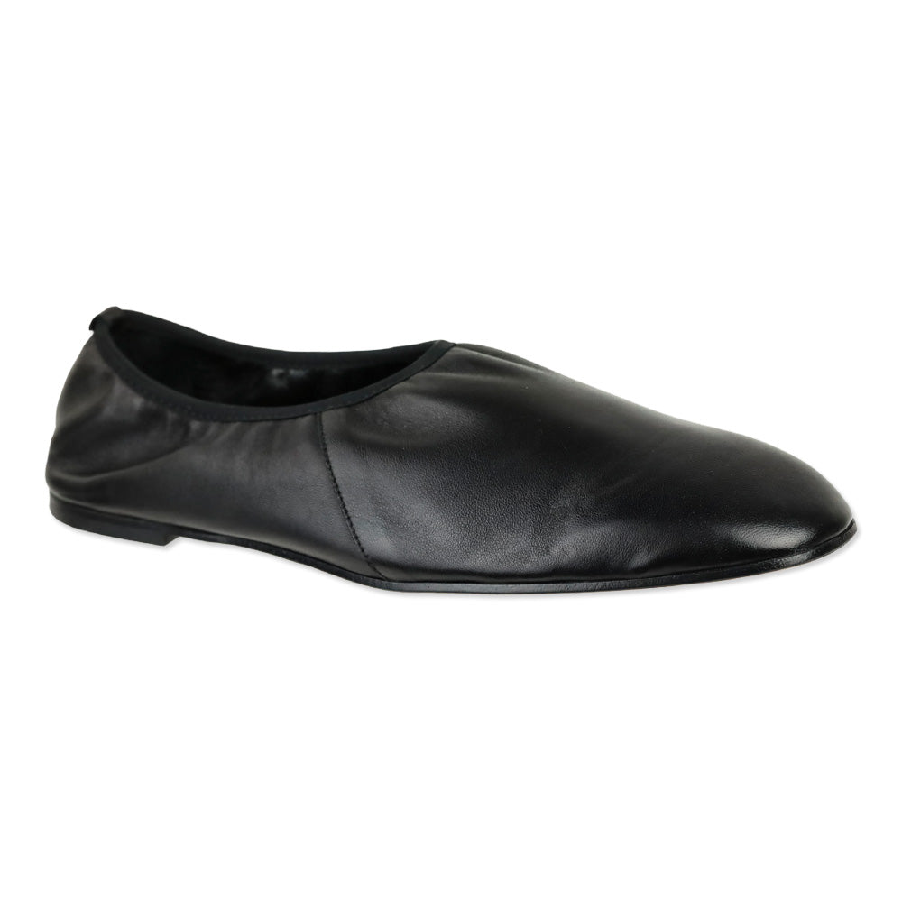 Emme Parsons Black Nappa Leather High Throat Ballet Flats