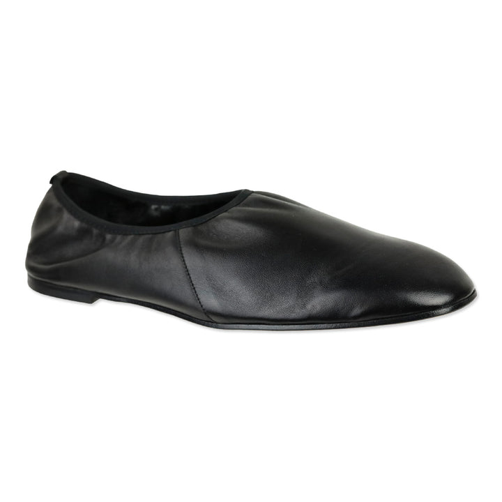 Emme Parsons Black Nappa Leather High Throat Ballet Flats