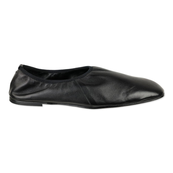 Emme Parsons Black Nappa Leather High Throat Ballet Flats