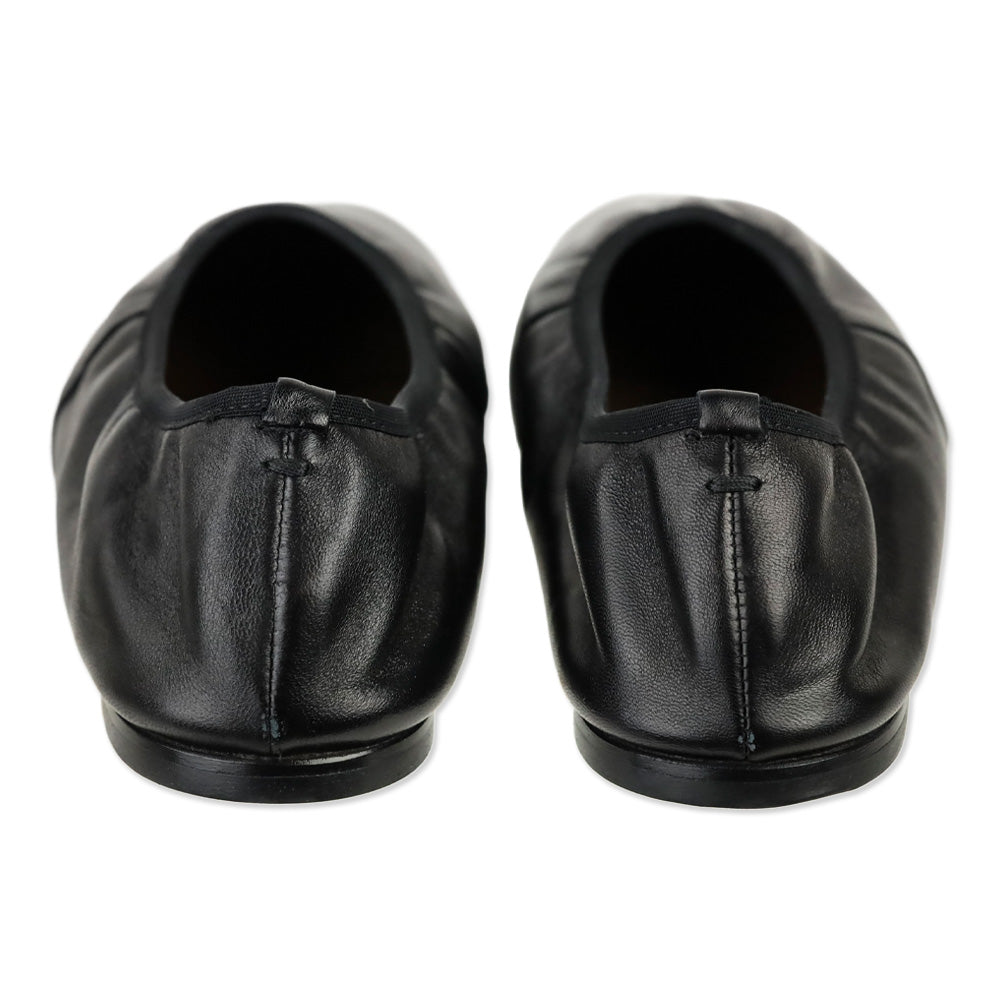 Emme Parsons Black Nappa Leather High Throat Ballet Flats