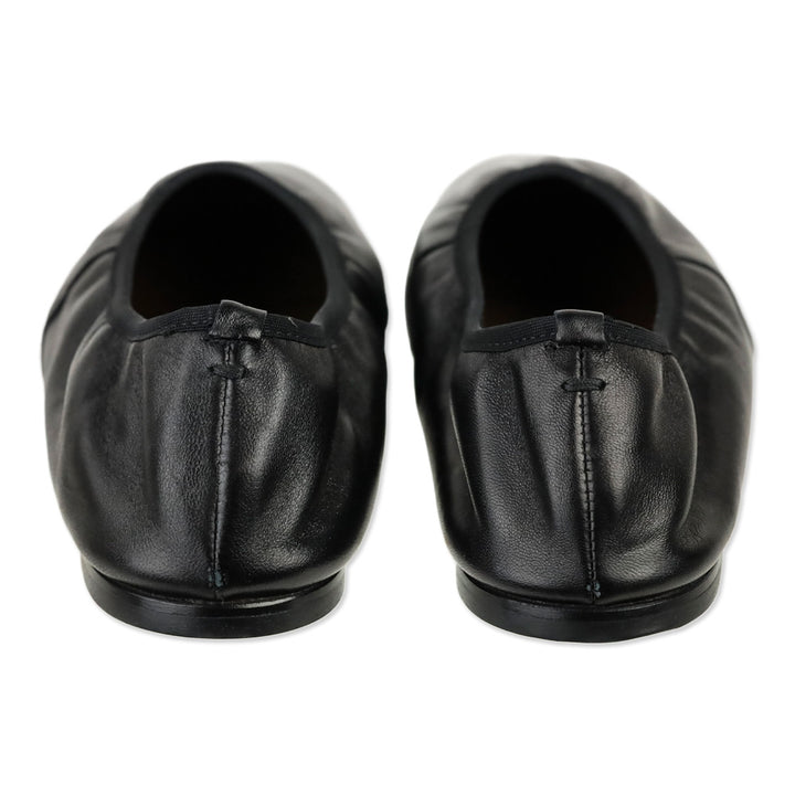 Emme Parsons Black Nappa Leather High Throat Ballet Flats