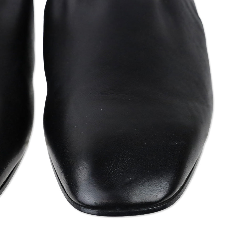 Emme Parsons Black Nappa Leather High Throat Ballet Flats