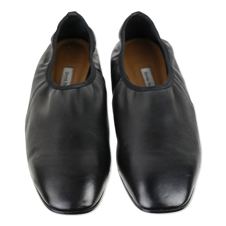 Emme Parsons Black Nappa Leather High Throat Ballet Flats