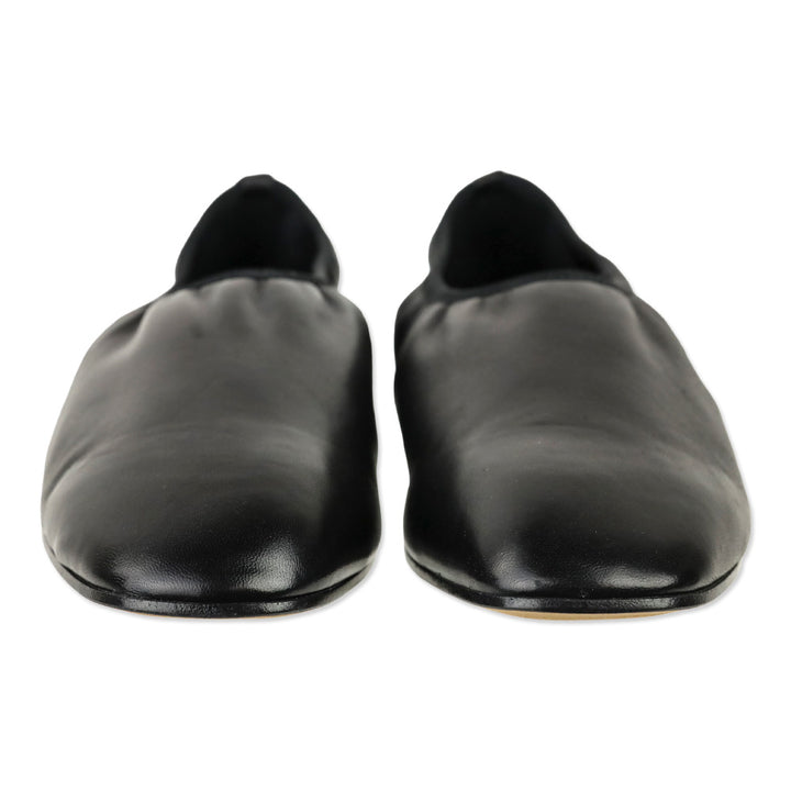 Emme Parsons Black Nappa Leather High Throat Ballet Flats