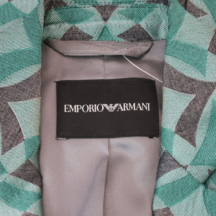 Emporio Armani Green Optical Jacquard Fashion Blazer