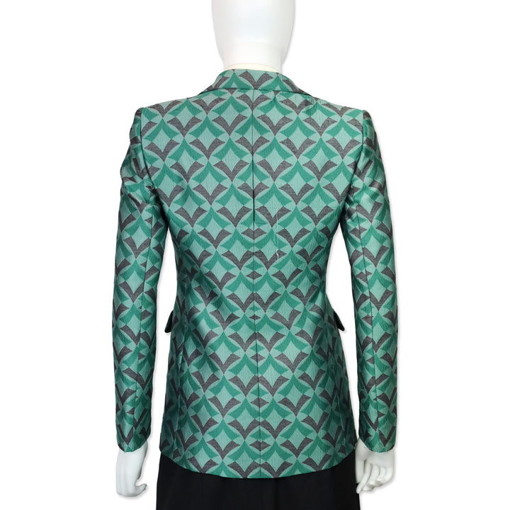 Emporio Armani Green Optical Jacquard Fashion Blazer