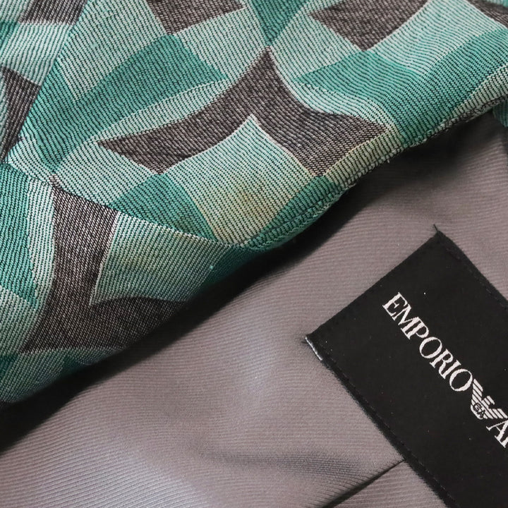 Emporio Armani Green Optical Jacquard Fashion Blazer