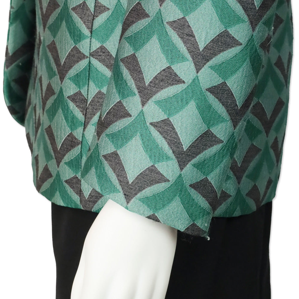 Emporio Armani Green Optical Jacquard Fashion Blazer