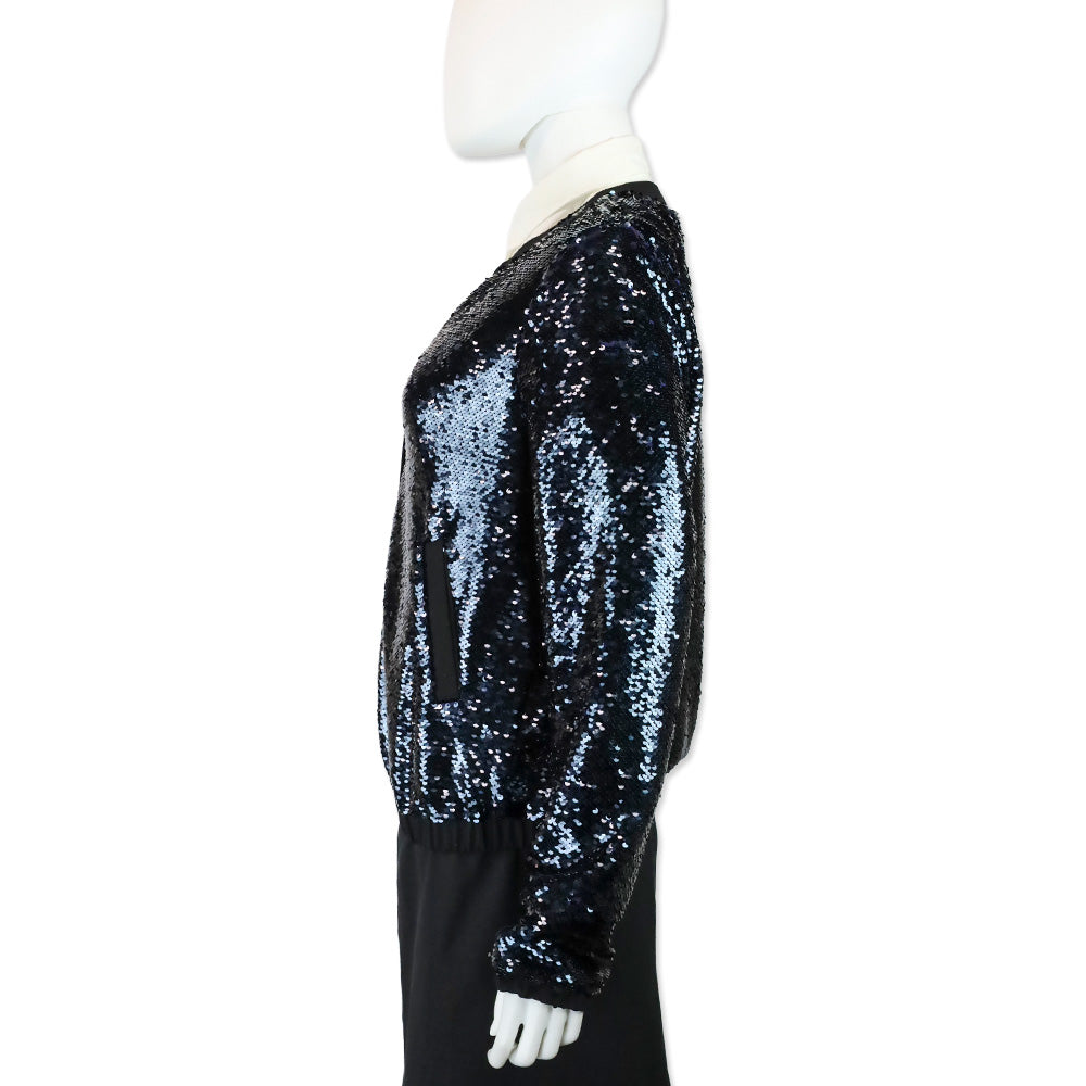 Emporio Armani Navy Sequin Bomber Jacket