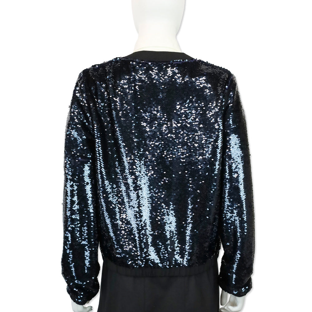 Emporio Armani Navy Sequin Bomber Jacket