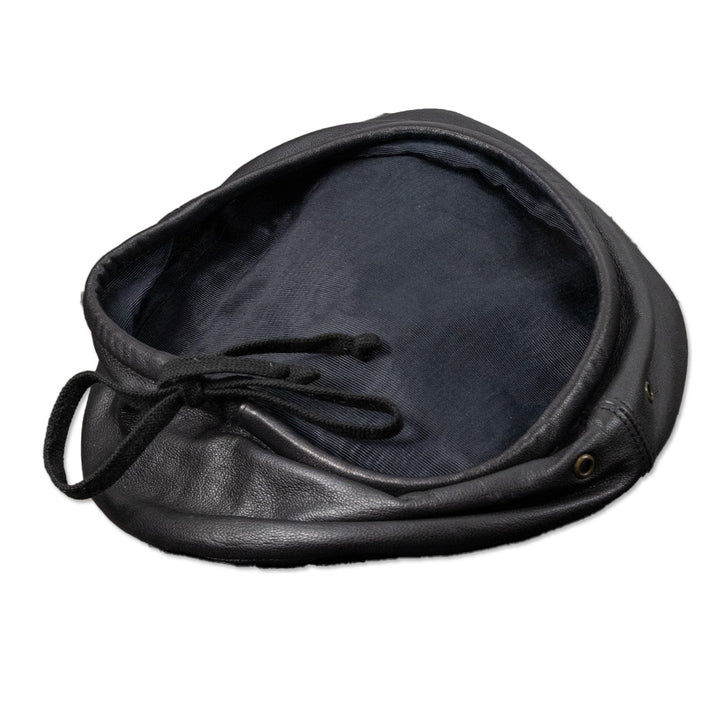 Eric Javits Black Leather Beret