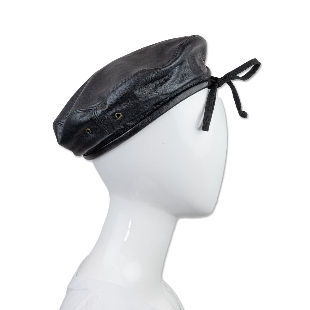 Eric Javits Black Leather Beret