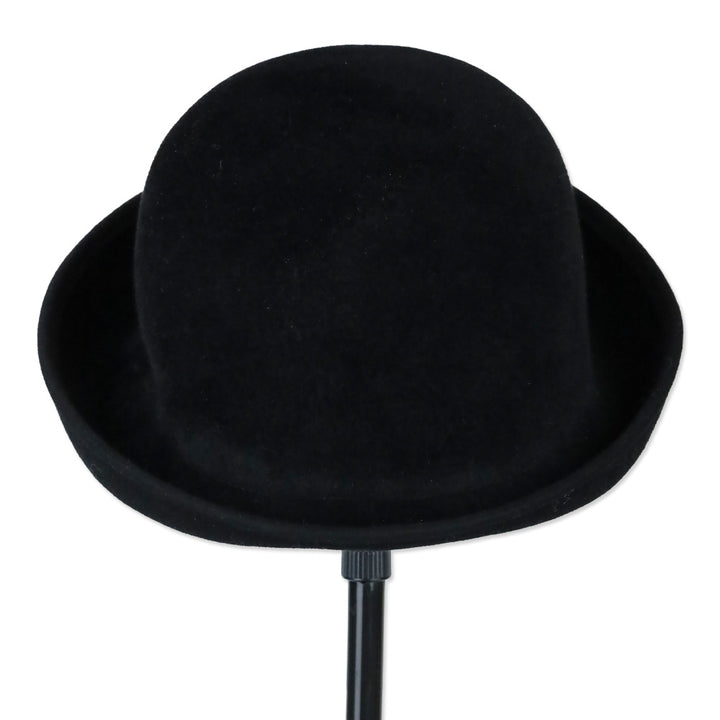 Eric Javits Black Wool Bowler Hat