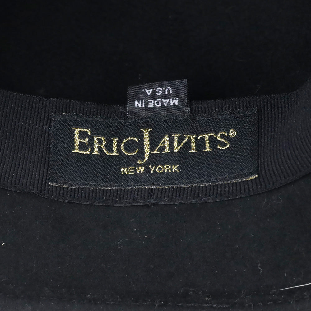 Eric Javits Black Wool Hat with Ribbon Bow