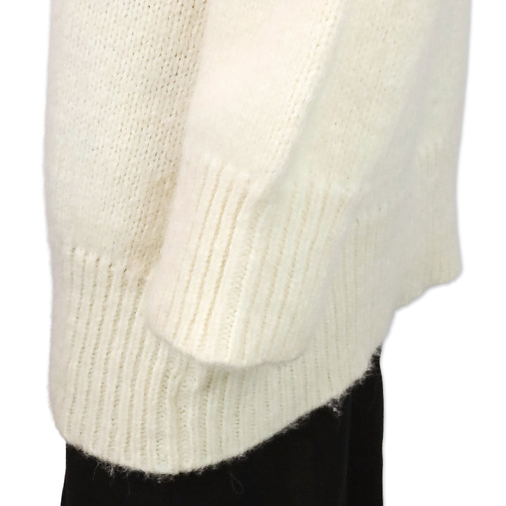 Ermanno Scervino Cream Chunky Chain Cowl-Neck Knit Sweater