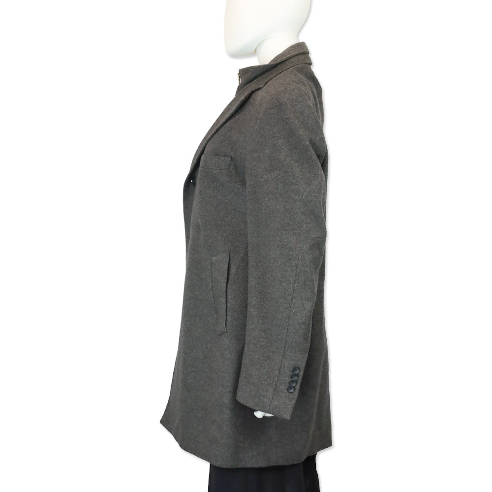 Ermenegildo Zegna Grey Wool Overcoat