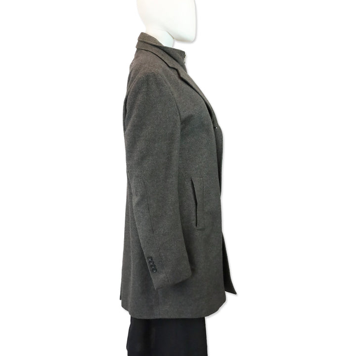 Ermenegildo Zegna Grey Wool Overcoat
