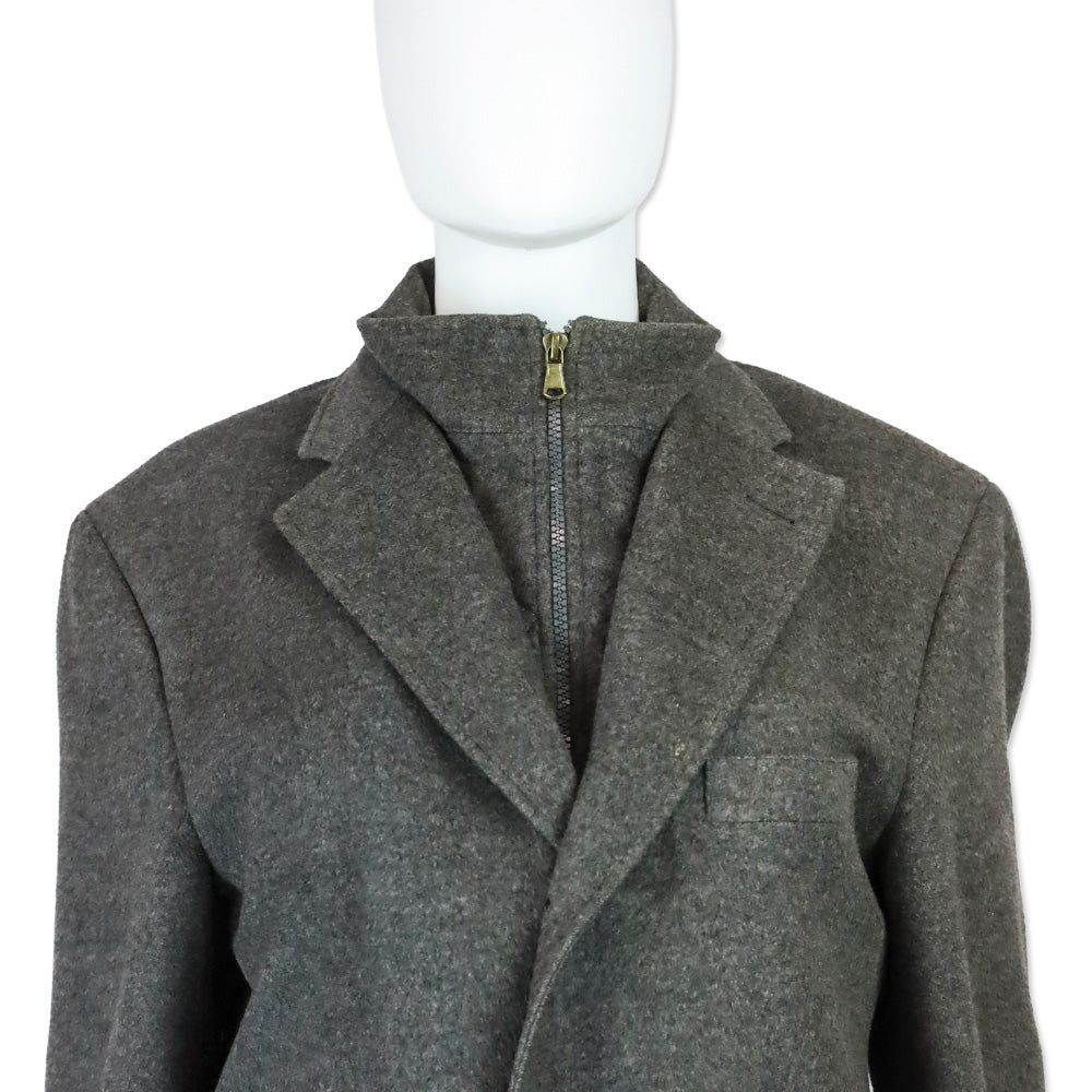 Ermenegildo Zegna Grey Wool Overcoat