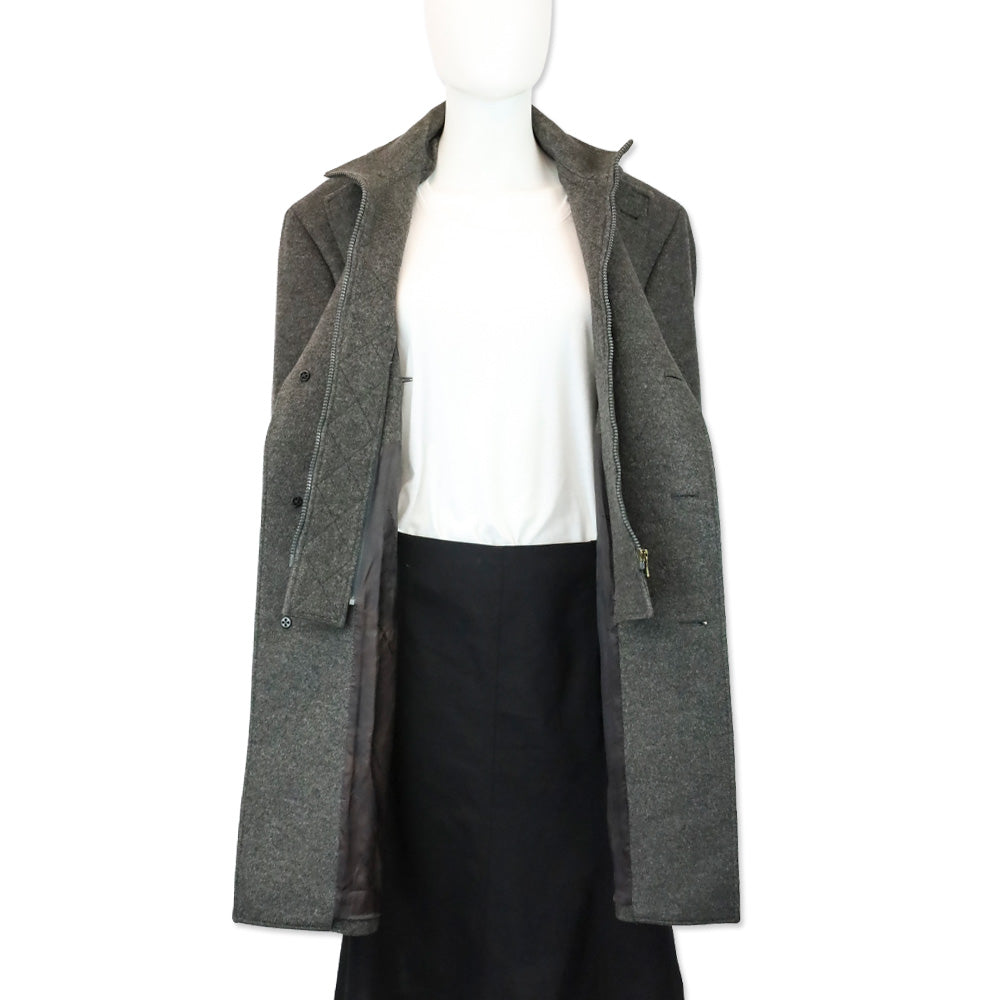 Ermenegildo Zegna Grey Wool Overcoat