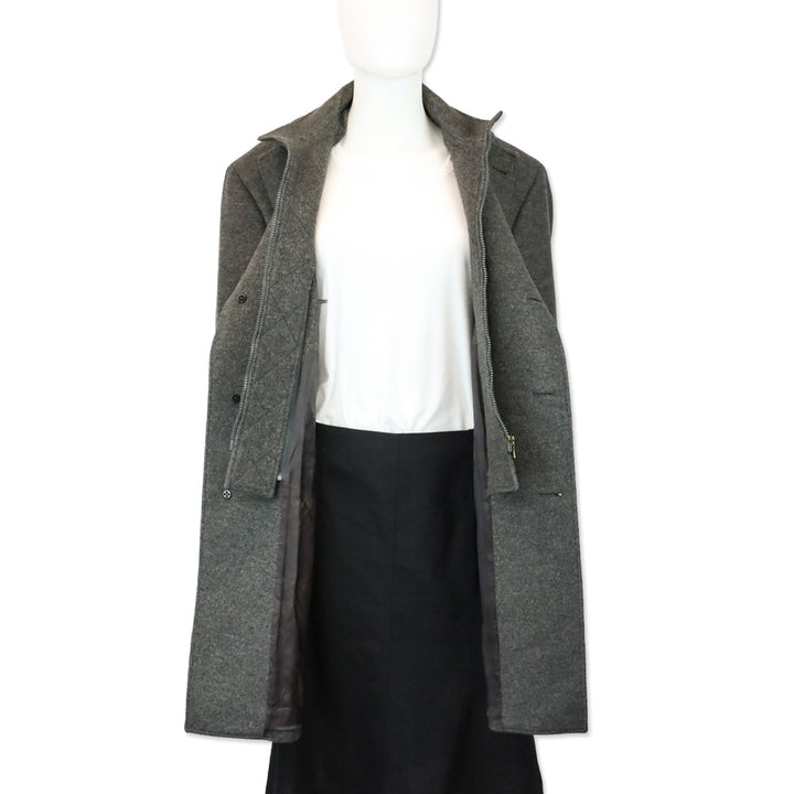 Ermenegildo Zegna Grey Wool Overcoat