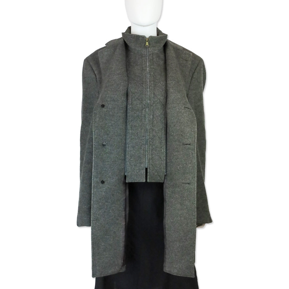 Ermenegildo Zegna Grey Wool Overcoat
