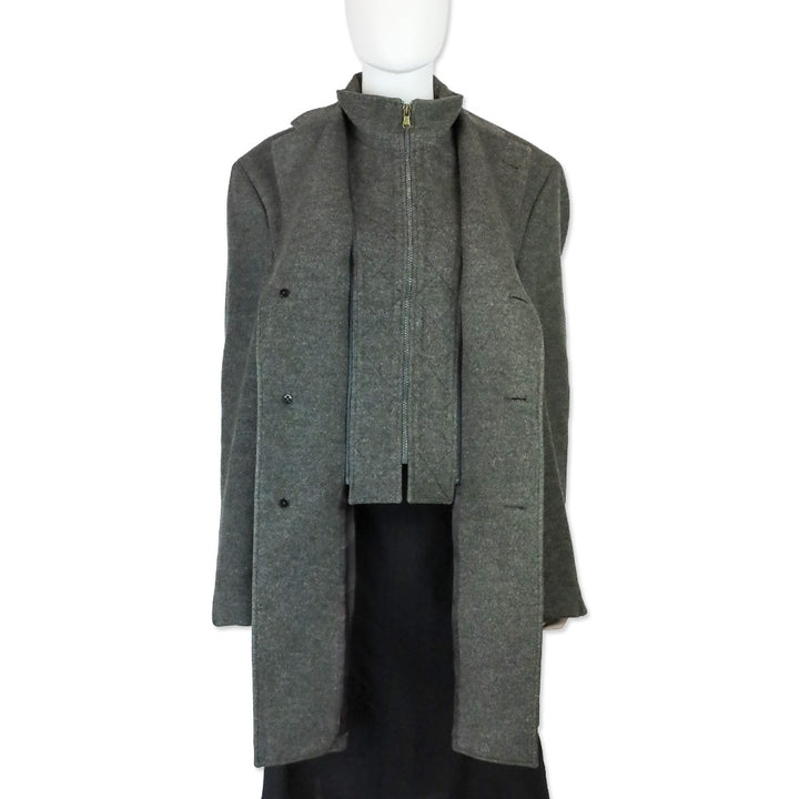 Ermenegildo Zegna Grey Wool Overcoat