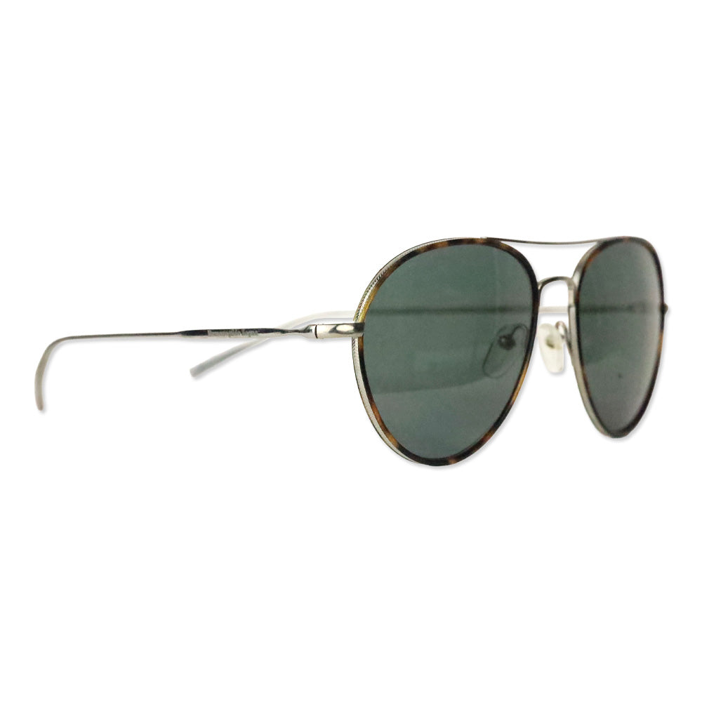 Ermenegildo Zegna Shiny Light Ruthenium Aviator Sunglasses