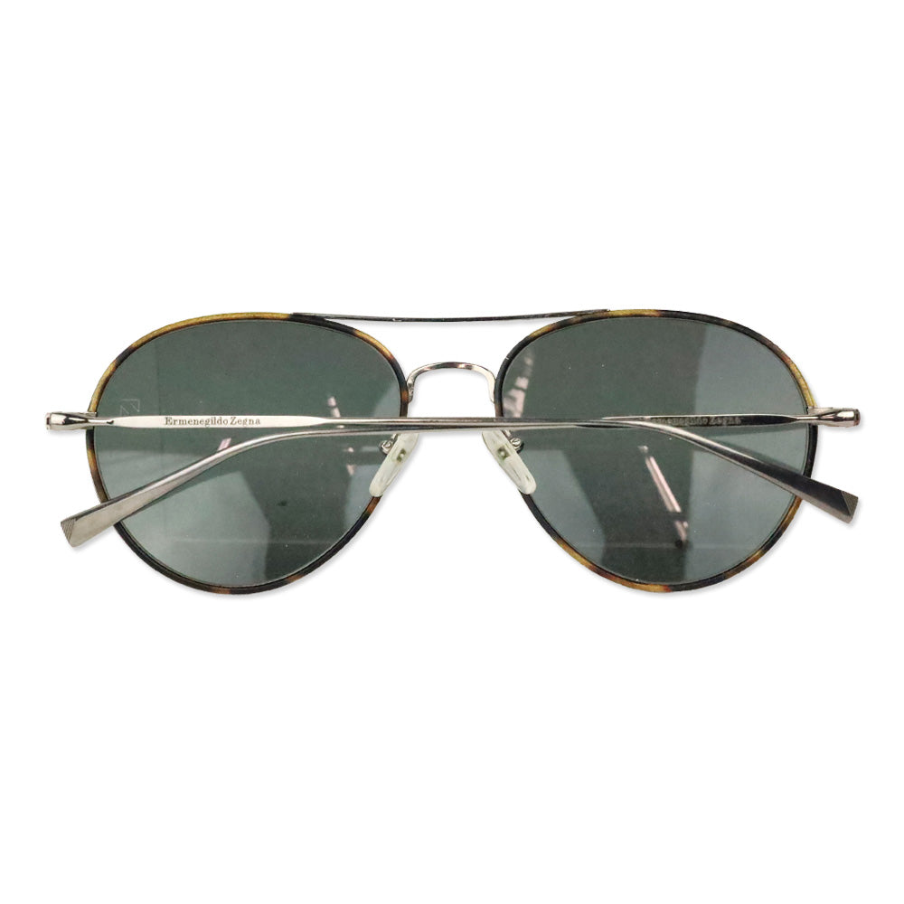 Ermenegildo Zegna Shiny Light Ruthenium Aviator Sunglasses