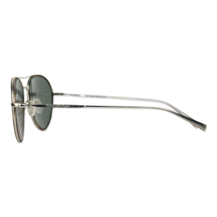 Ermenegildo Zegna Shiny Light Ruthenium Aviator Sunglasses