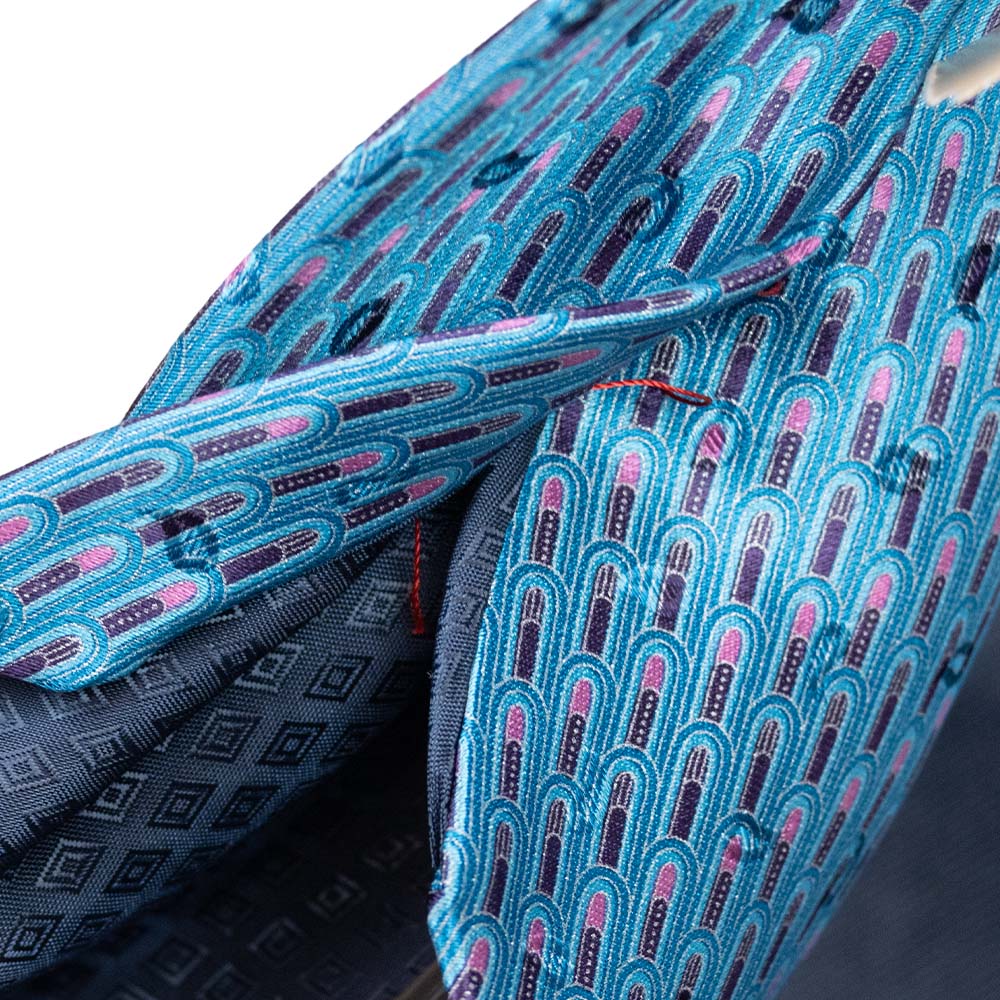 Ermenegildo Zegna Teal Silk Pattern Tie