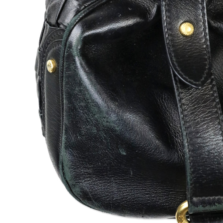 Escada Black Woven‎ Leather Horizontal Margaretha Tote Bag