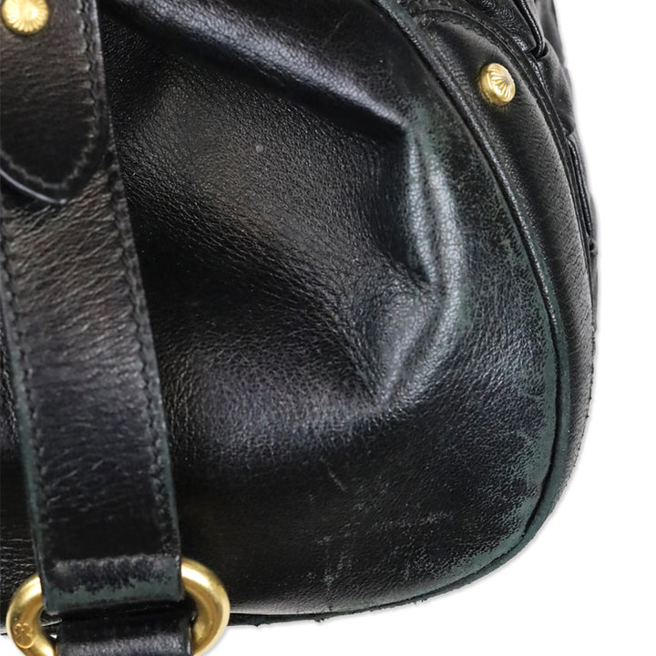 Escada Black Woven‎ Leather Horizontal Margaretha Tote Bag