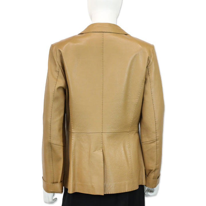 Escada Camel Lamb Leather Blazer
