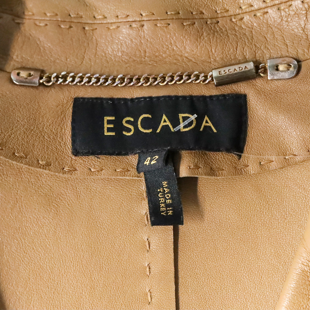Escada Camel Lamb Leather Blazer