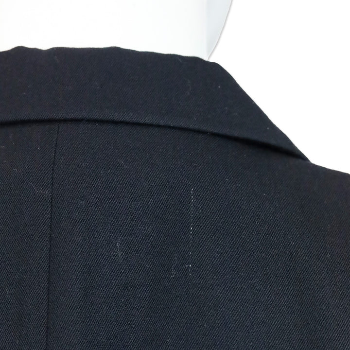Escada Navy Blue Wool Button Waist Trim Single Breasted Blazer