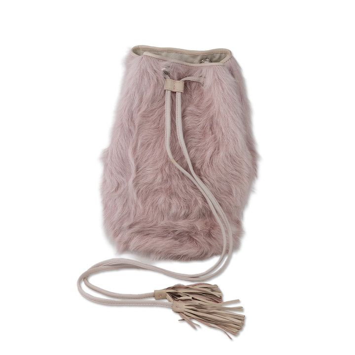 Escada Pink Fur and Leather Bucket Bag