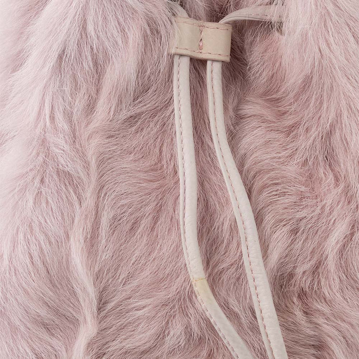 Escada Pink Fur and Leather Bucket Bag