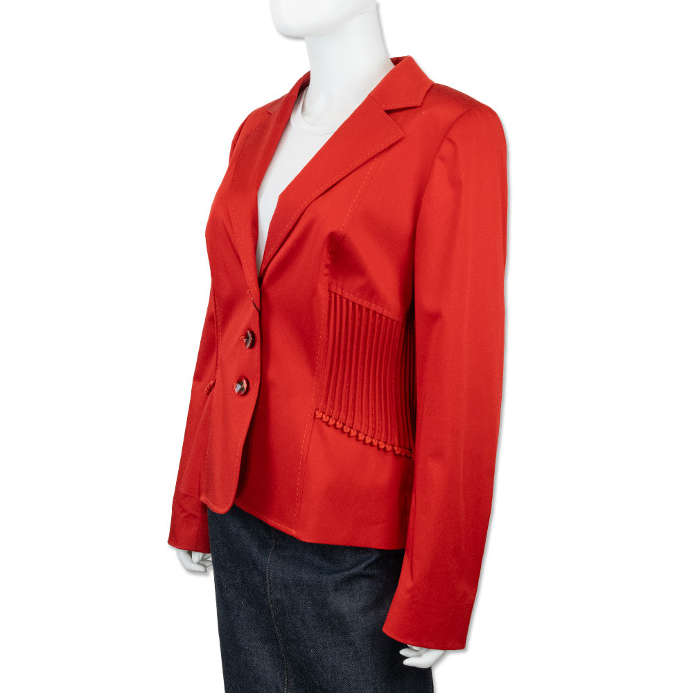 Escada Pomegranate Ribbed Waist Blazer