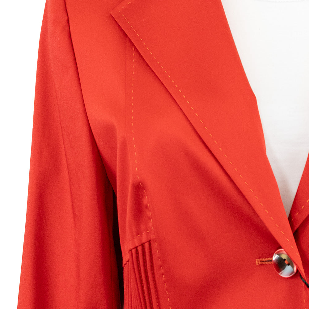 Escada Pomegranate Ribbed Waist Blazer