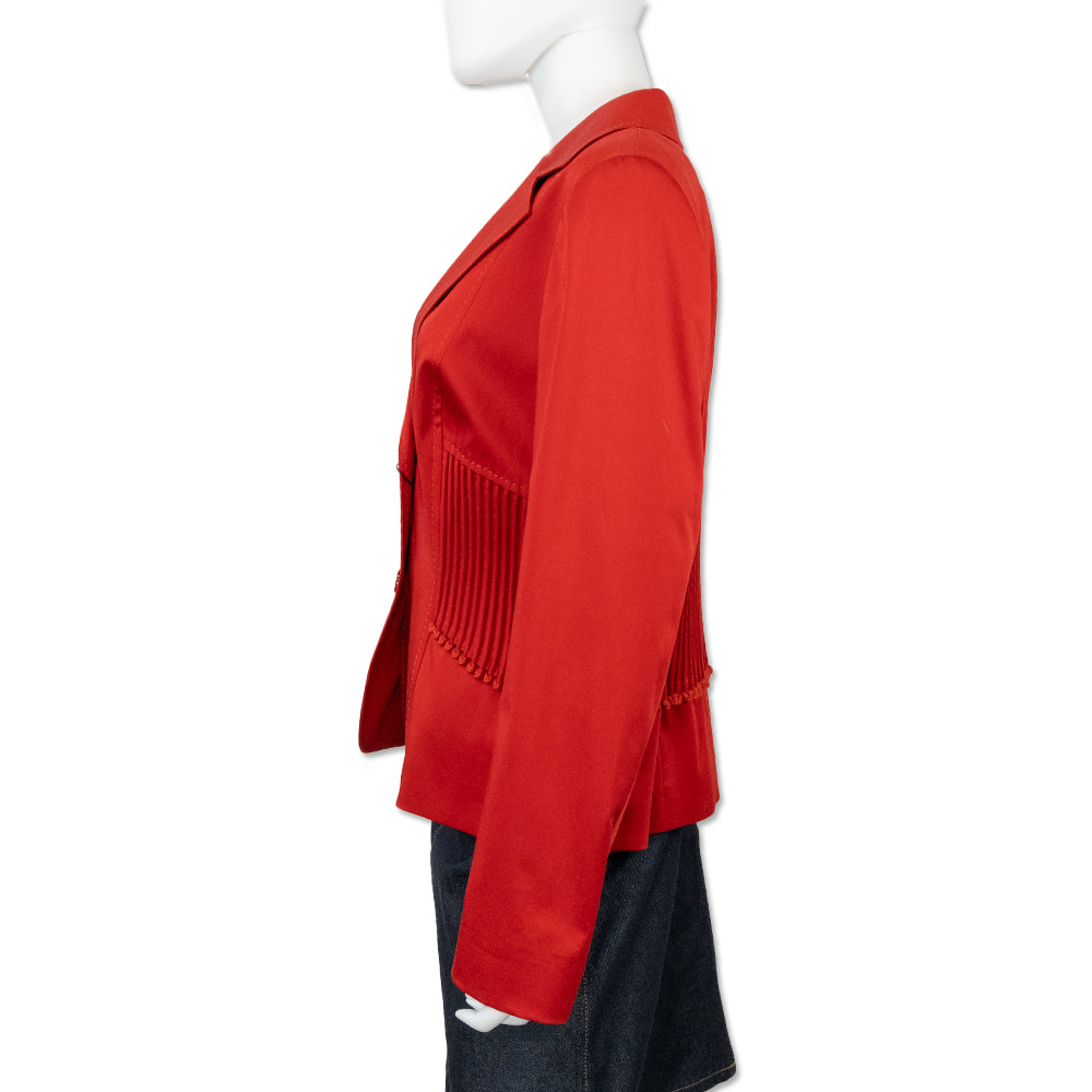 Escada Pomegranate Ribbed Waist Blazer